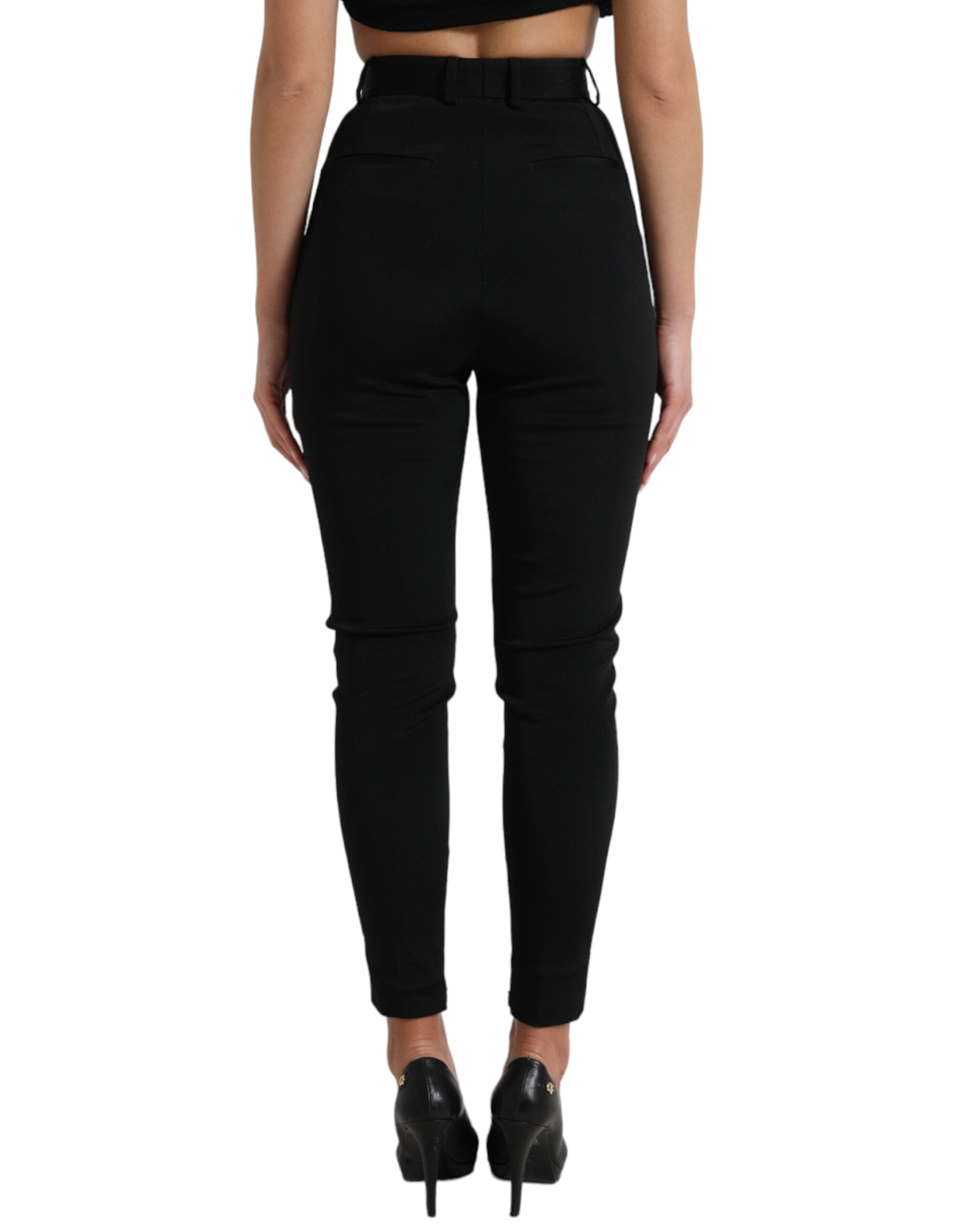 Dolce & Gabbana Black Wool Stretch High Waist Skinny Pants -   -  Dolce & Gabbana.
