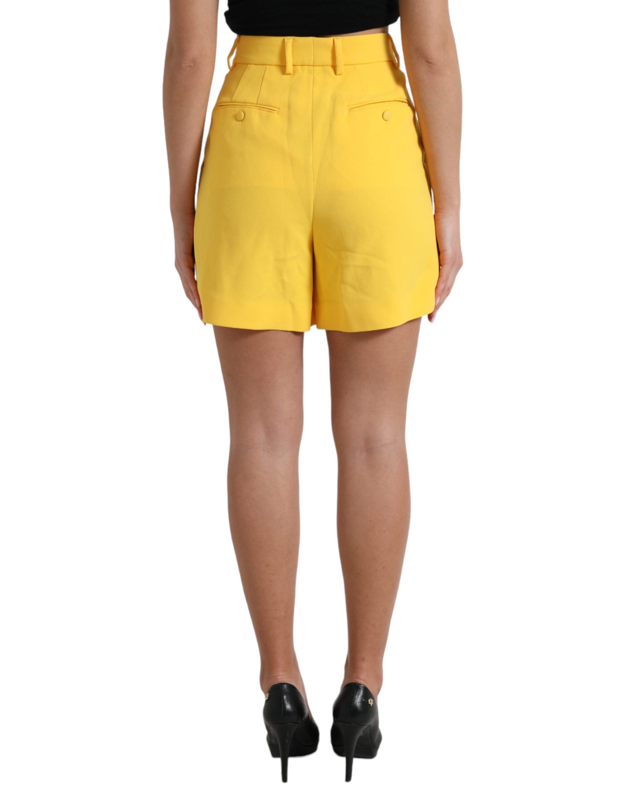 Dolce & Gabbana Yellow Viscose High Waist Bermuda Shorts -   -  Dolce & Gabbana.