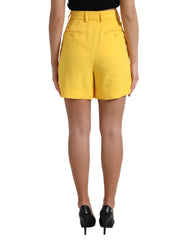 Dolce & Gabbana Yellow Viscose High Waist Bermuda Shorts -   -  Dolce & Gabbana.
