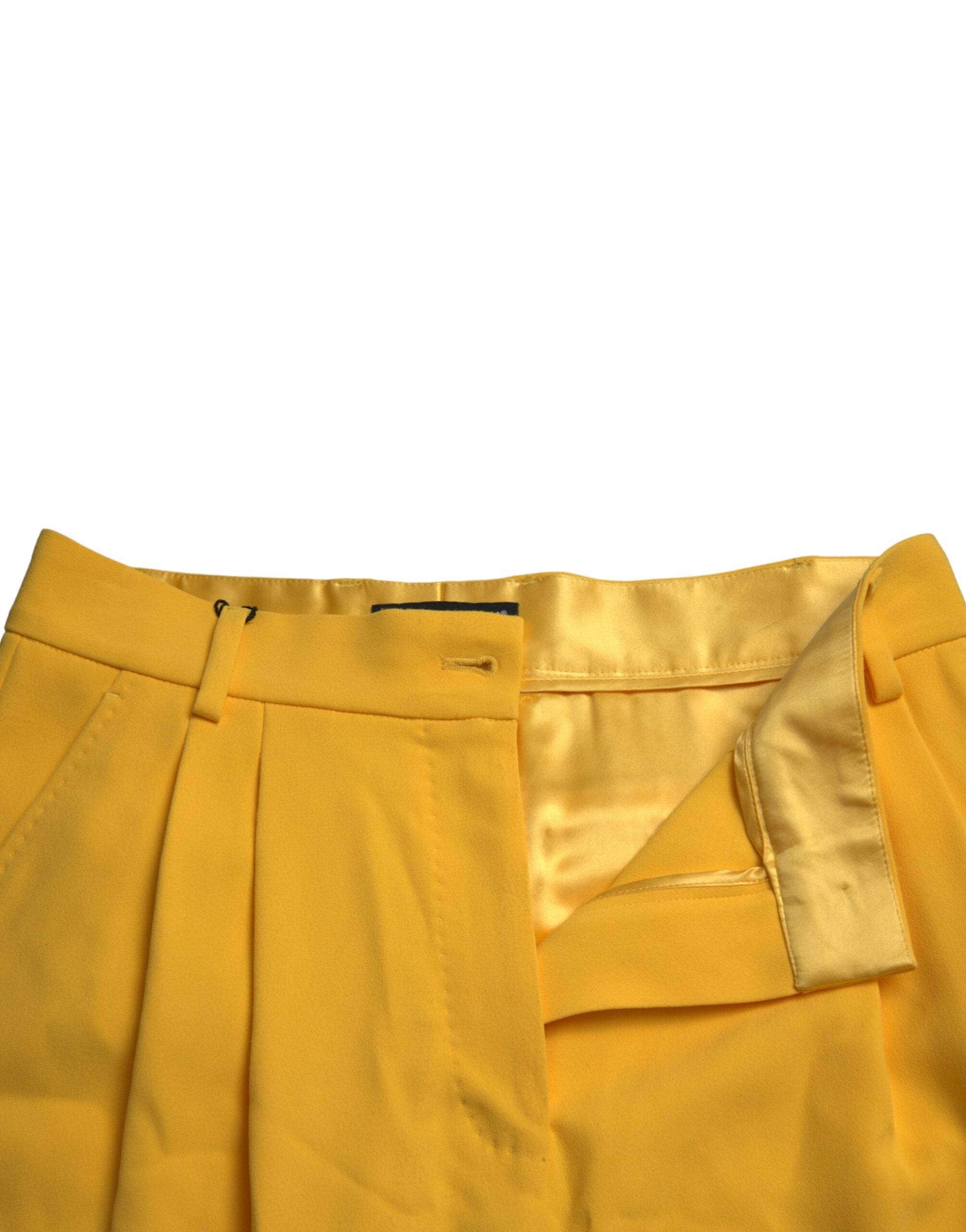 Dolce & Gabbana Yellow Viscose High Waist Bermuda Shorts -   -  Dolce & Gabbana.