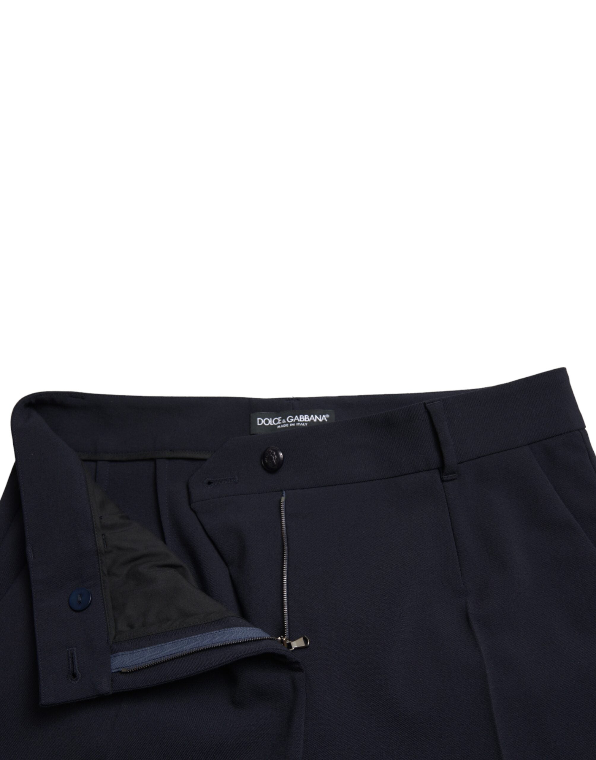 Dolce & Gabbana Blue Mid Waist Tapered Cropped Pants -   -  Dolce & Gabbana.