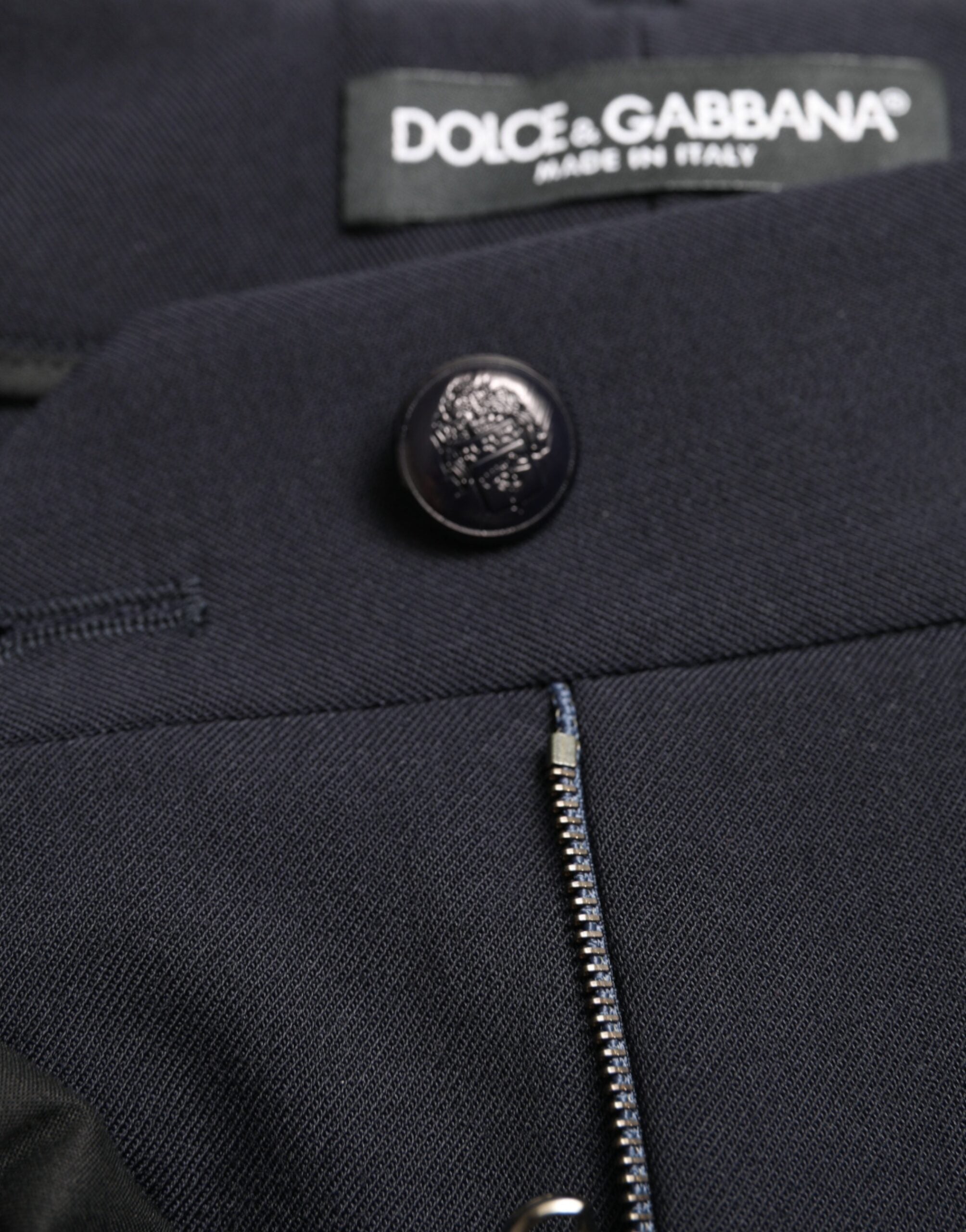 Dolce & Gabbana Blue Mid Waist Tapered Cropped Pants -   -  Dolce & Gabbana.