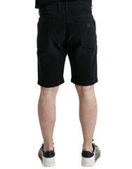 Dolce & Gabbana Black Cotton Stretch Bermuda Denim Shorts -   -  Dolce & Gabbana.