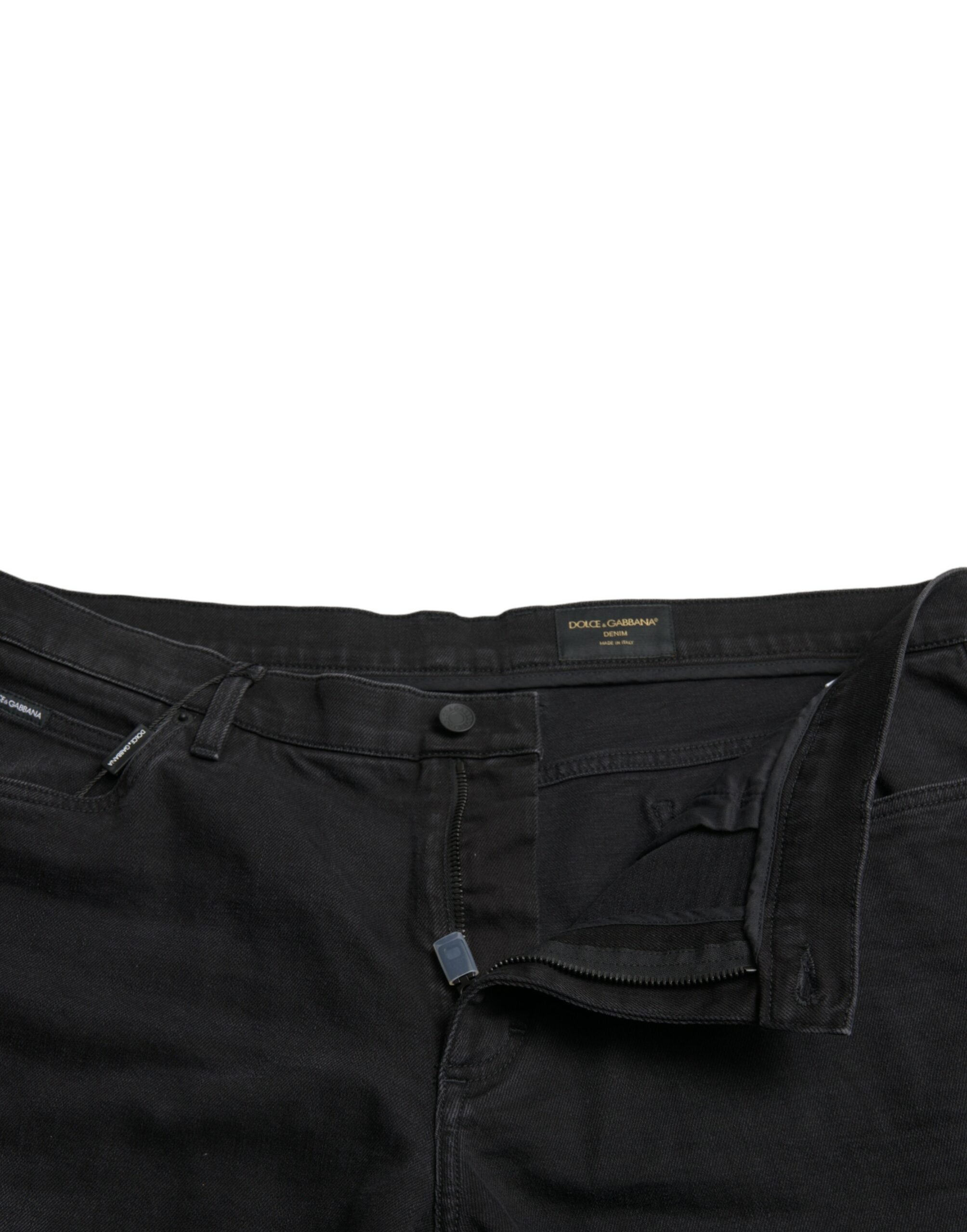 Dolce & Gabbana Black Cotton Stretch Bermuda Denim Shorts -   -  Dolce & Gabbana.