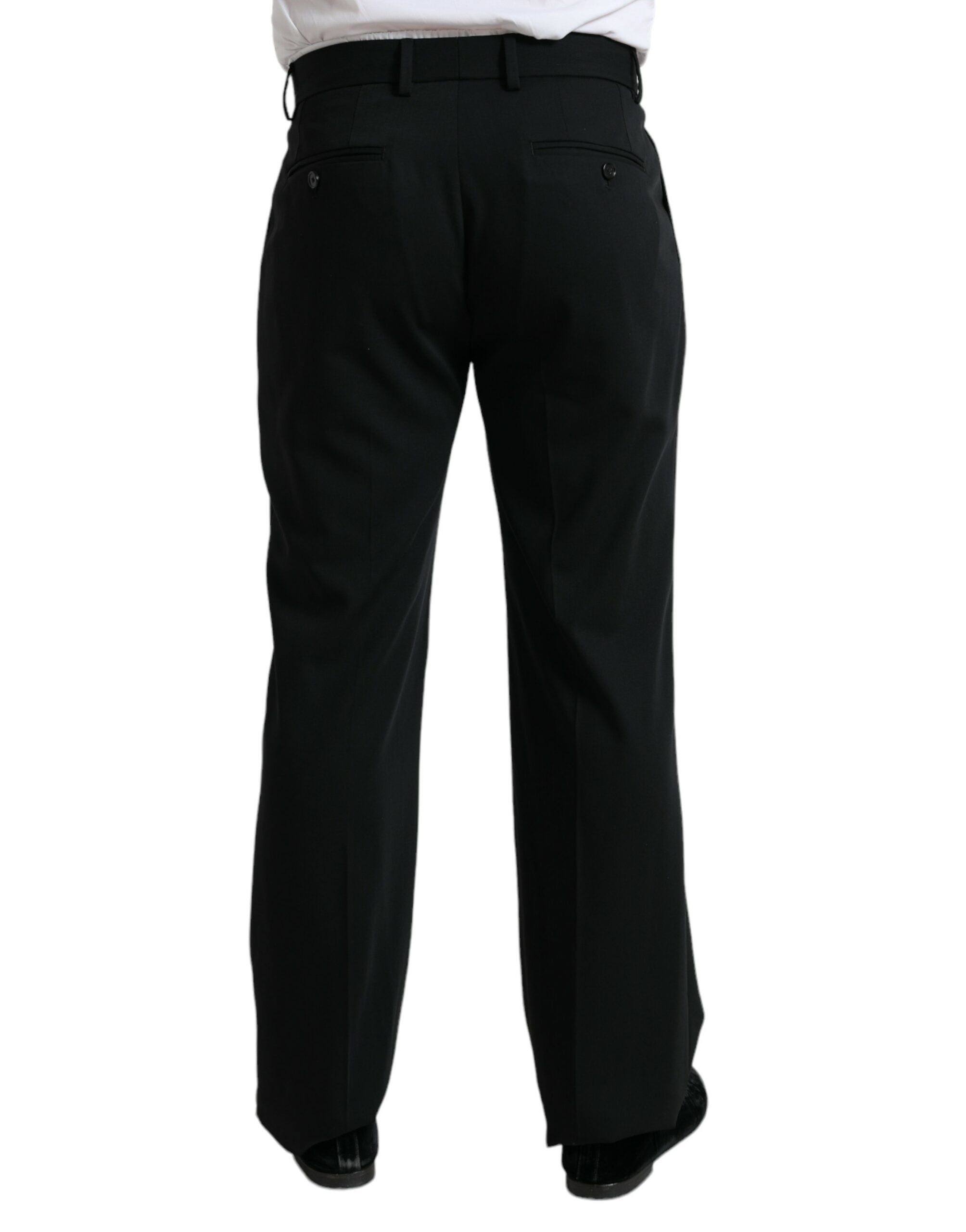Dolce & Gabbana Black Wool Formal Straight Fit Dress Pants -   -  Dolce & Gabbana.