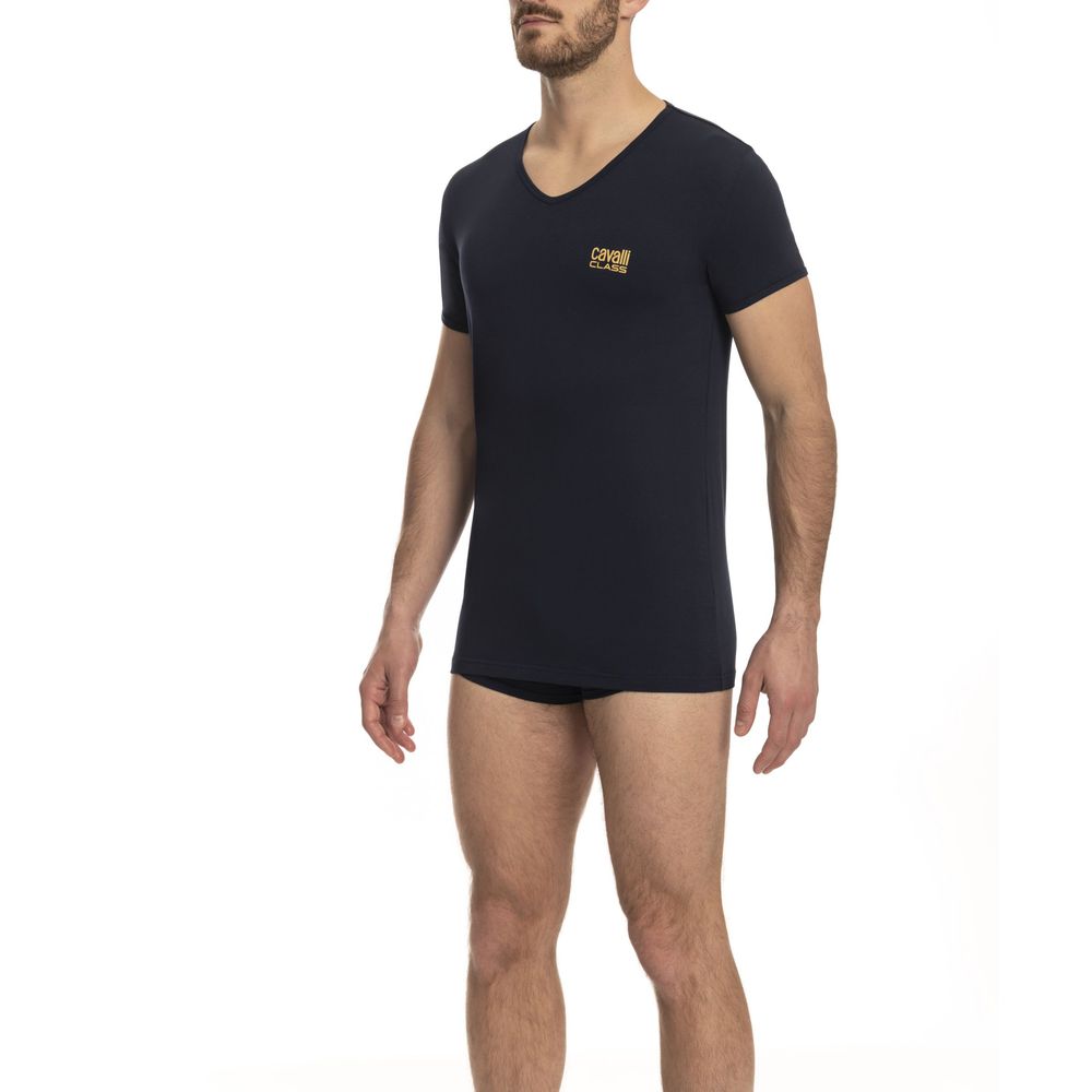 Cavalli Class Blue Cotton Men T-Shirt -   -  Cavalli Class.