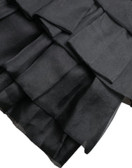 Dolce & Gabbana Black Tiered Aline High Waist Silk Mini Skirt -   -  Dolce & Gabbana.