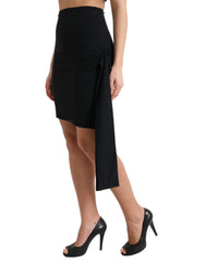Dolce & Gabbana Black Viscose High Waist Fitted Mini Skirt -   -  Dolce & Gabbana.