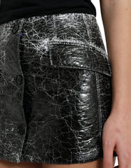 Dolce & Gabbana Black Cotton Blend High Waist Mini Skirt -   -  Dolce & Gabbana.