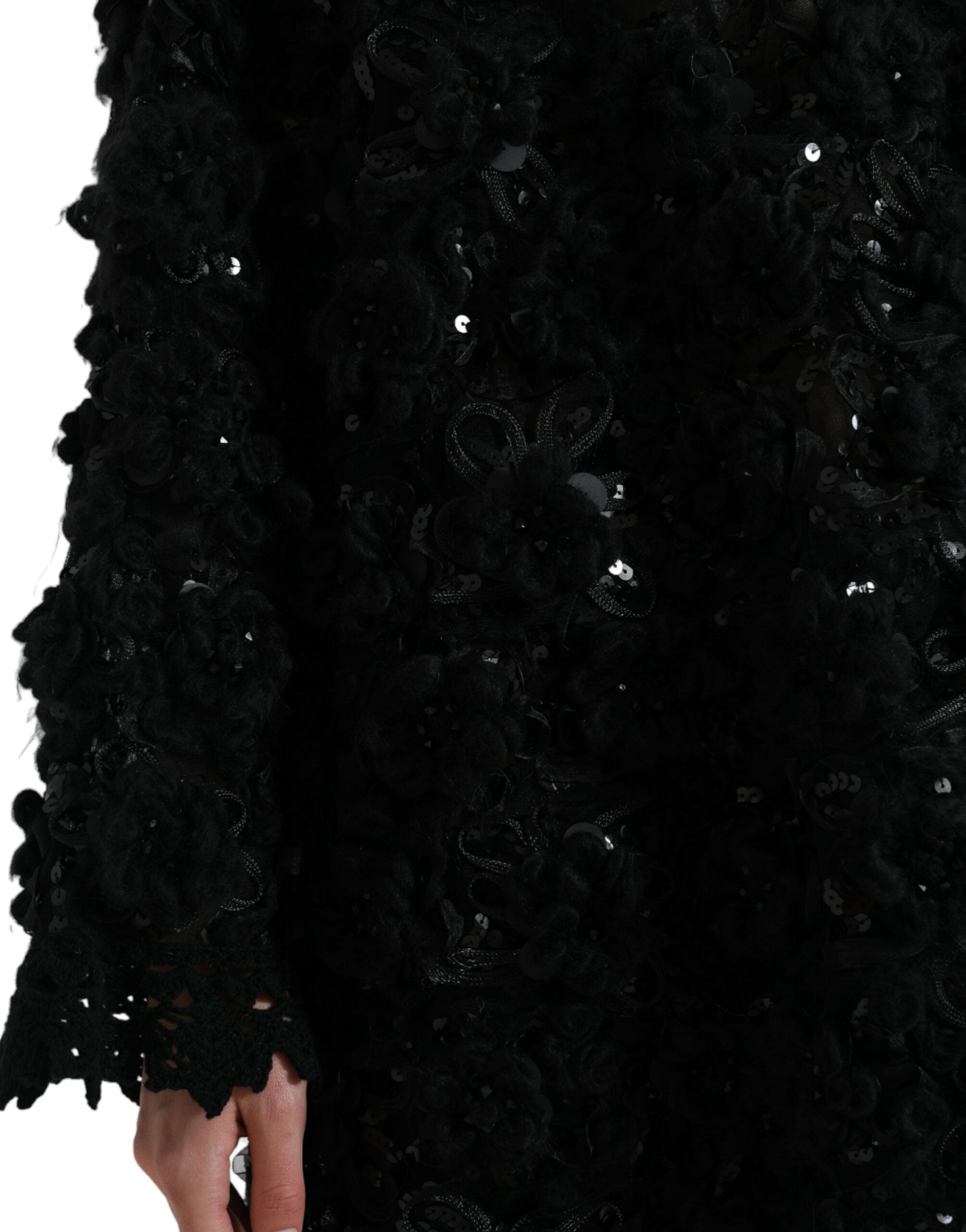 Dolce & Gabbana Black Sequined Embellished Pullover Sweater -   -  Dolce & Gabbana.