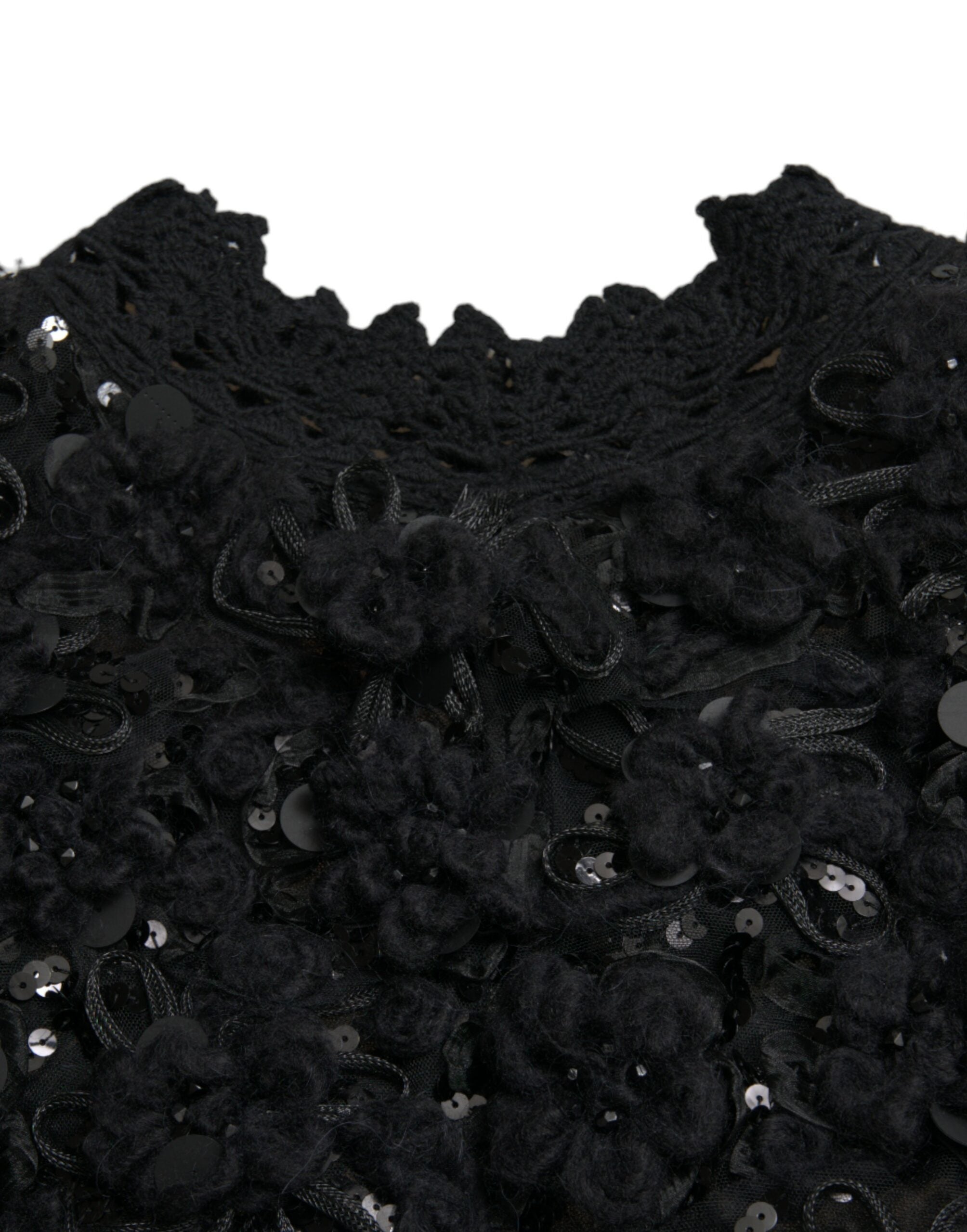 Dolce & Gabbana Black Sequined Embellished Pullover Sweater -   -  Dolce & Gabbana.