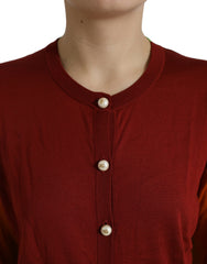 Dolce & Gabbana Multicolor Cardigan Color Block Silk Crewneck Sweater -   -  Dolce & Gabbana.