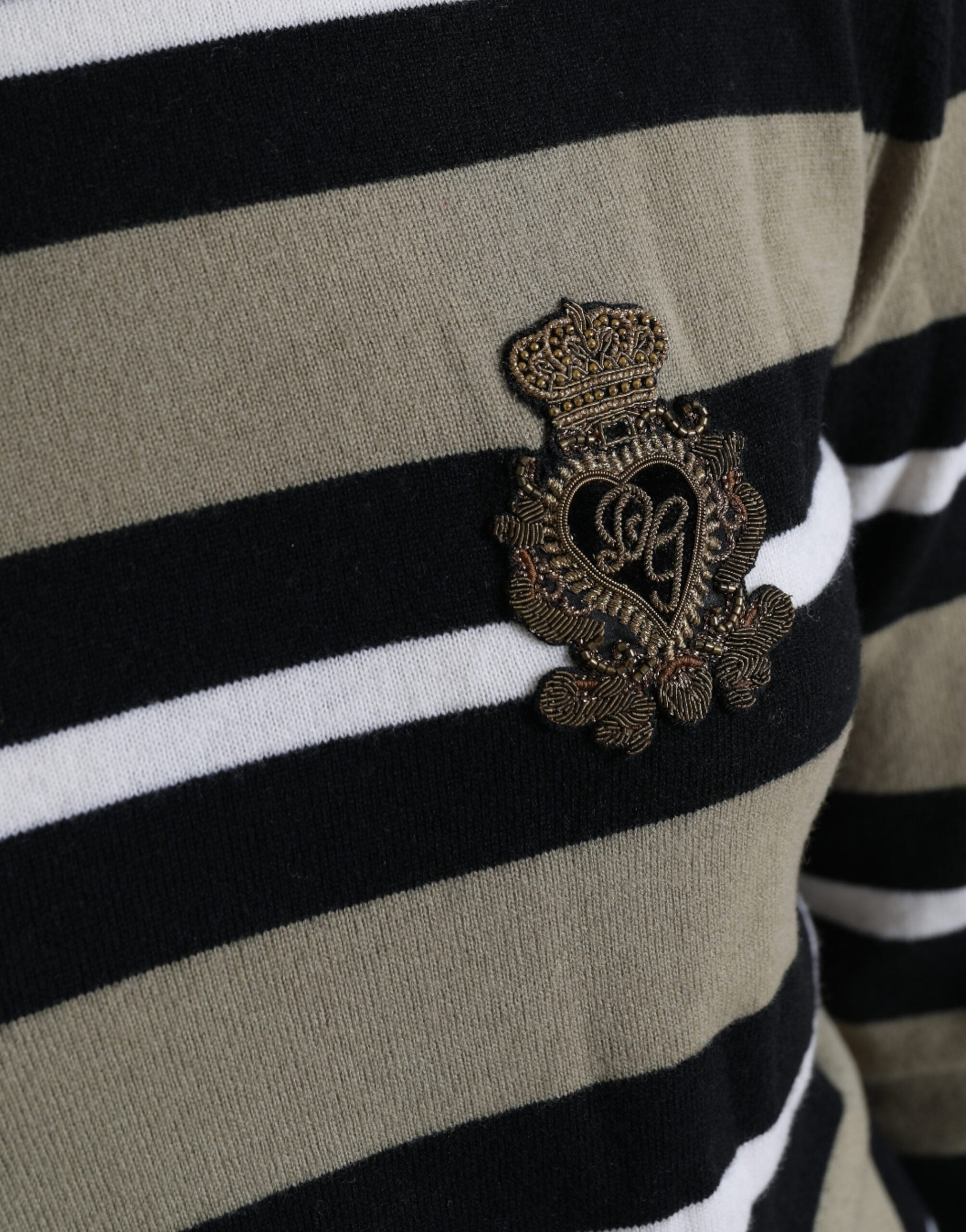 Dolce & Gabbana Multicolor Stripes Logo Turtle Neck Pullover Sweater -   -  Dolce & Gabbana.