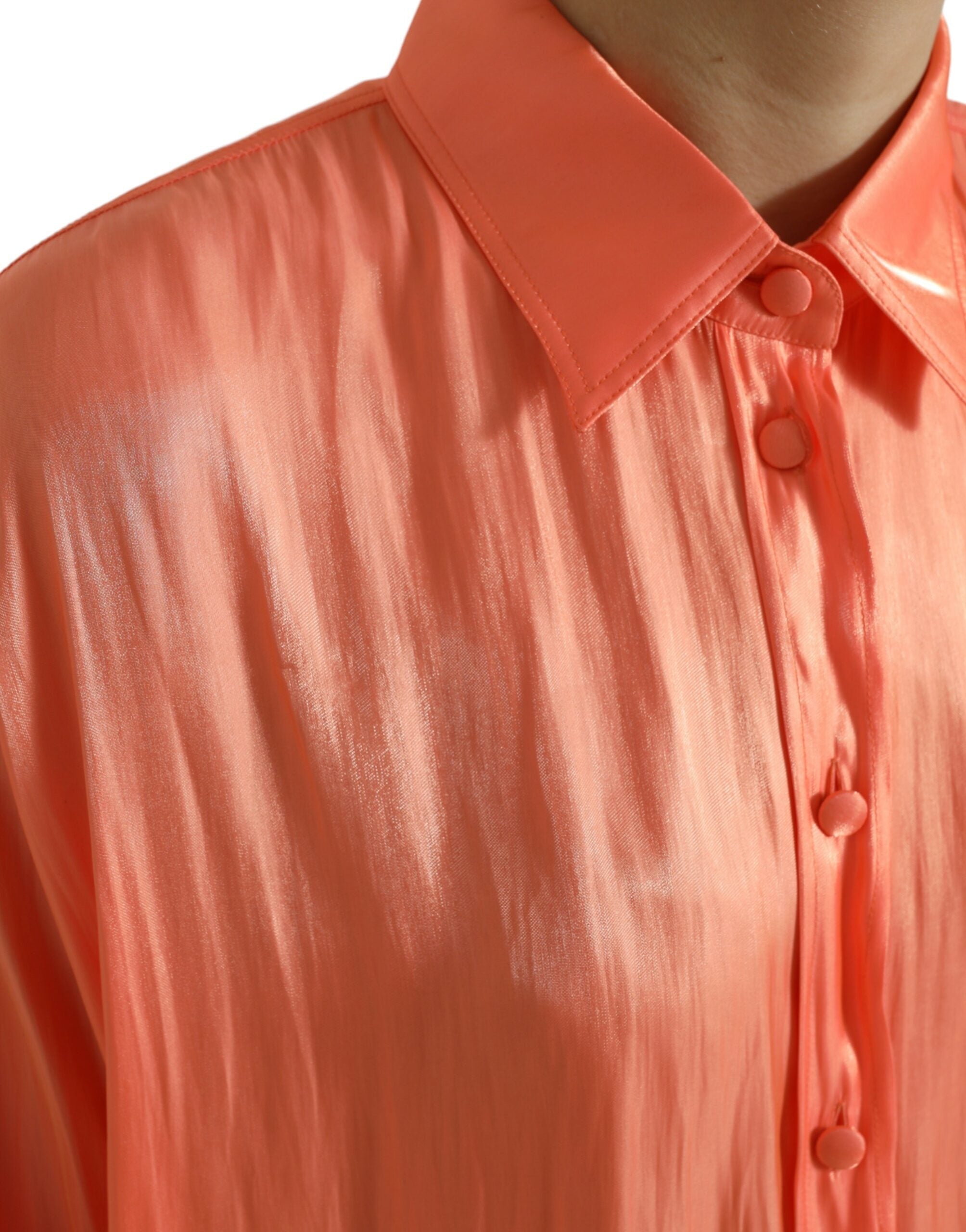 Dolce & Gabbana Peach Long Sleeve Button Down Blouse Top -   -  Dolce & Gabbana.
