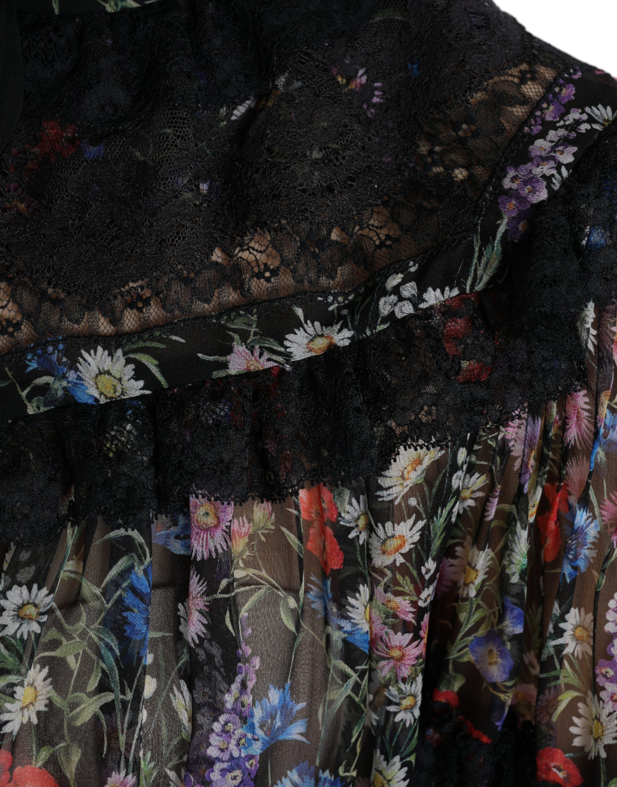 Dolce & Gabbana Black Floral Print Long Sleeves Blouse Top -   -  Dolce & Gabbana.