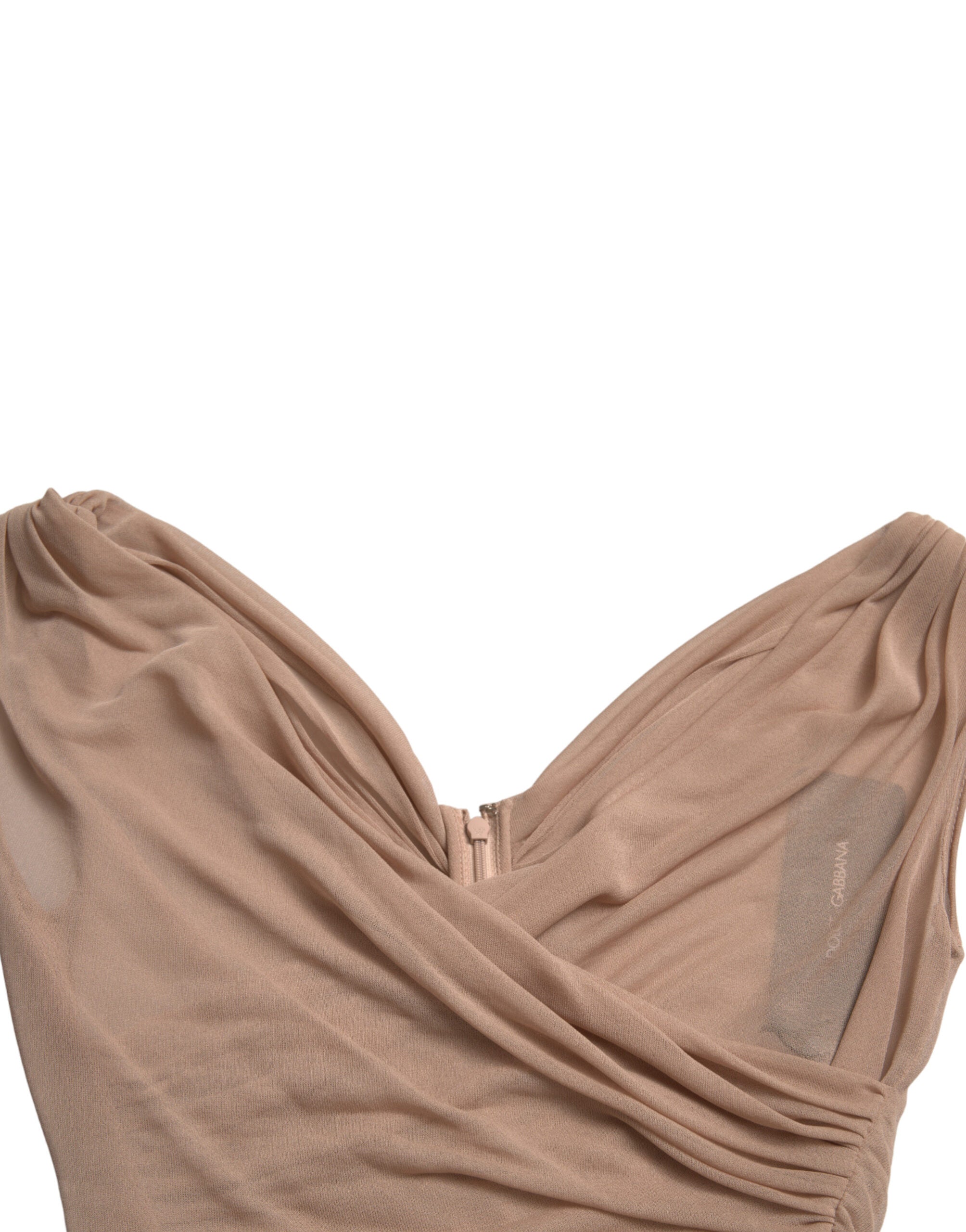 Dolce & Gabbana Beige Viscose V-neck Sleeveless Tank Top -   -  Dolce & Gabbana.