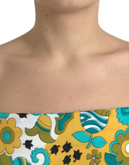 Dolce & Gabbana Multicolor Floral Sleeveless Cropped Top -   -  Dolce & Gabbana.