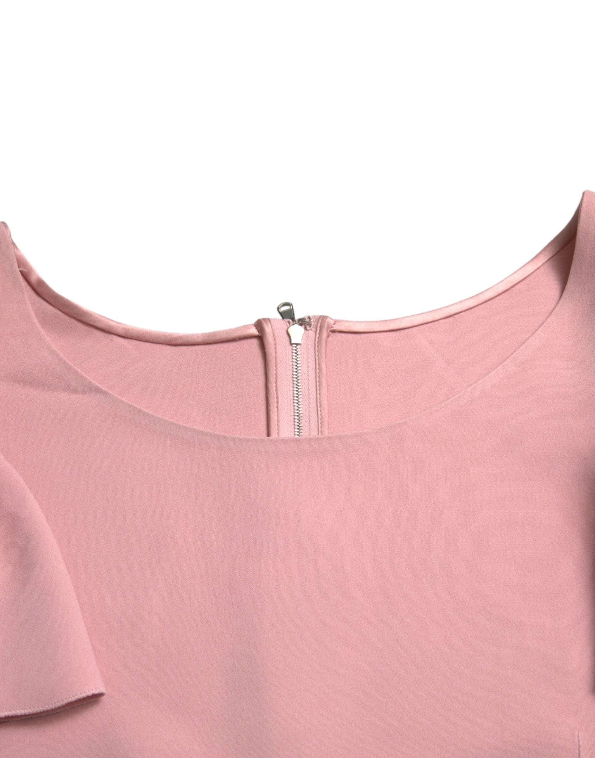 Dolce & Gabbana Pink Short Sleeves Round Neck Blouse Top -   -  Dolce & Gabbana.
