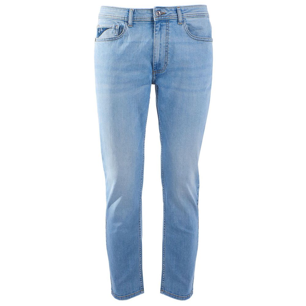 Yes Zee Light Blue Cotton Men Jeans -   -  Yes Zee.