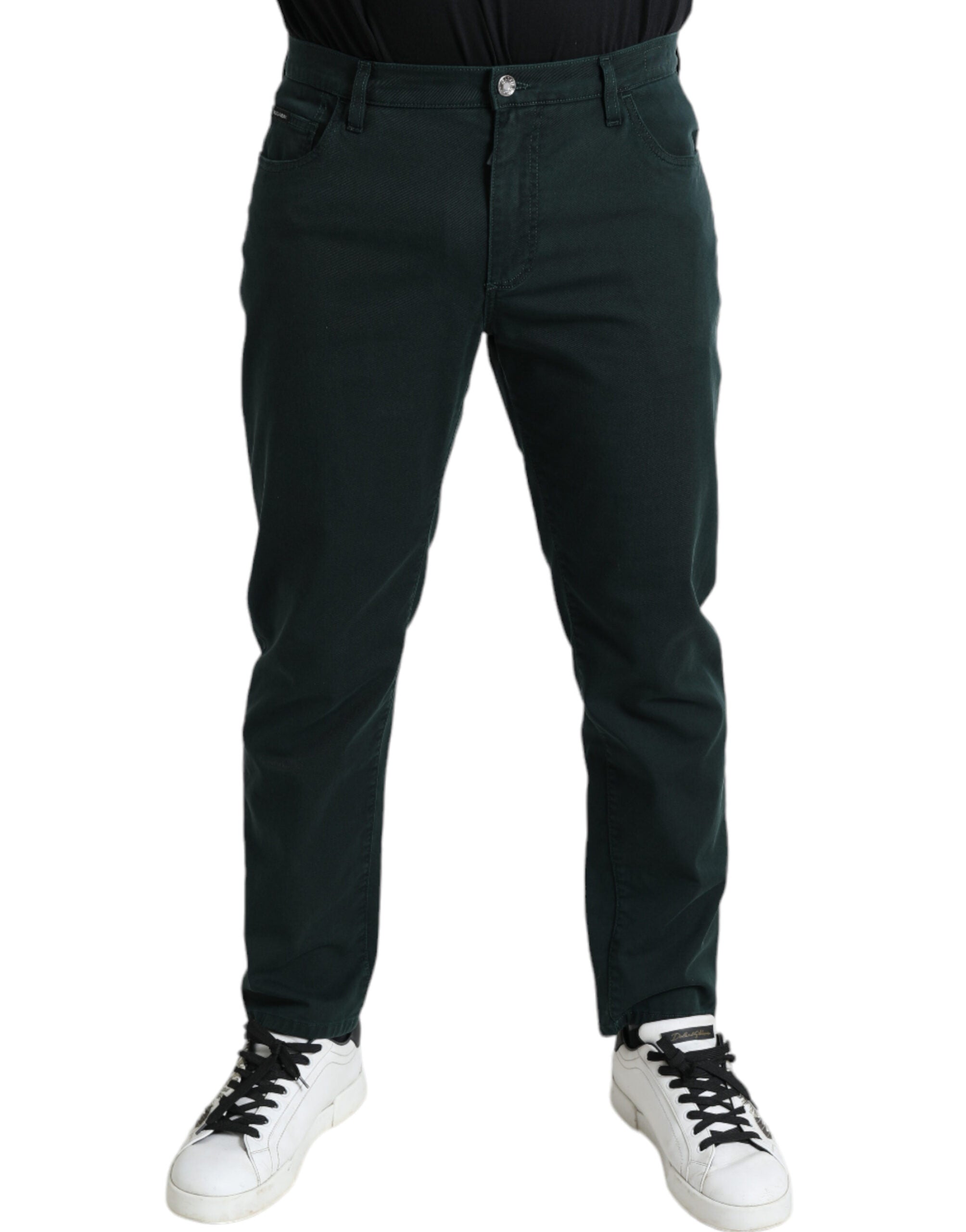 Dolce & Gabbana Green Cotton Stretch Skinny Men Denim Jeans -   -  Dolce & Gabbana.