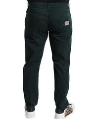 Dolce & Gabbana Green Cotton Stretch Skinny Men Denim Jeans -   -  Dolce & Gabbana.