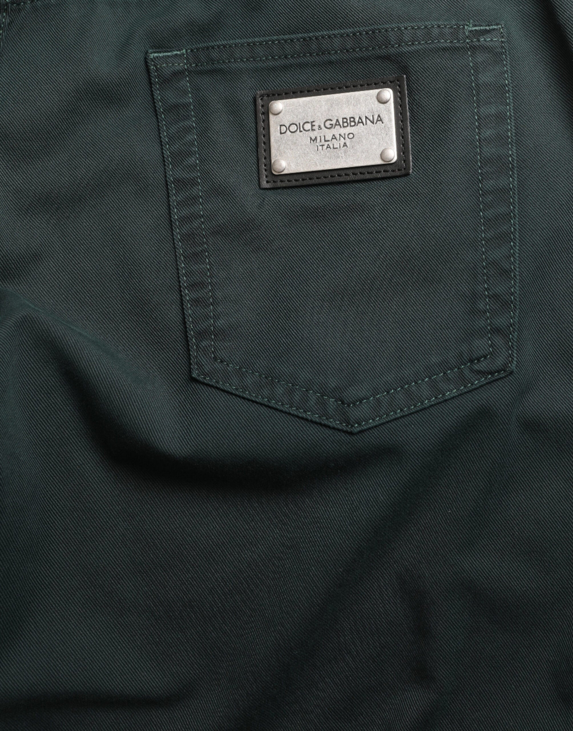 Dolce & Gabbana Green Cotton Stretch Skinny Men Denim Jeans -   -  Dolce & Gabbana.