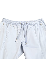 Dolce & Gabbana Light Blue Cotton Stretch Jogger Pants -   -  Dolce & Gabbana.