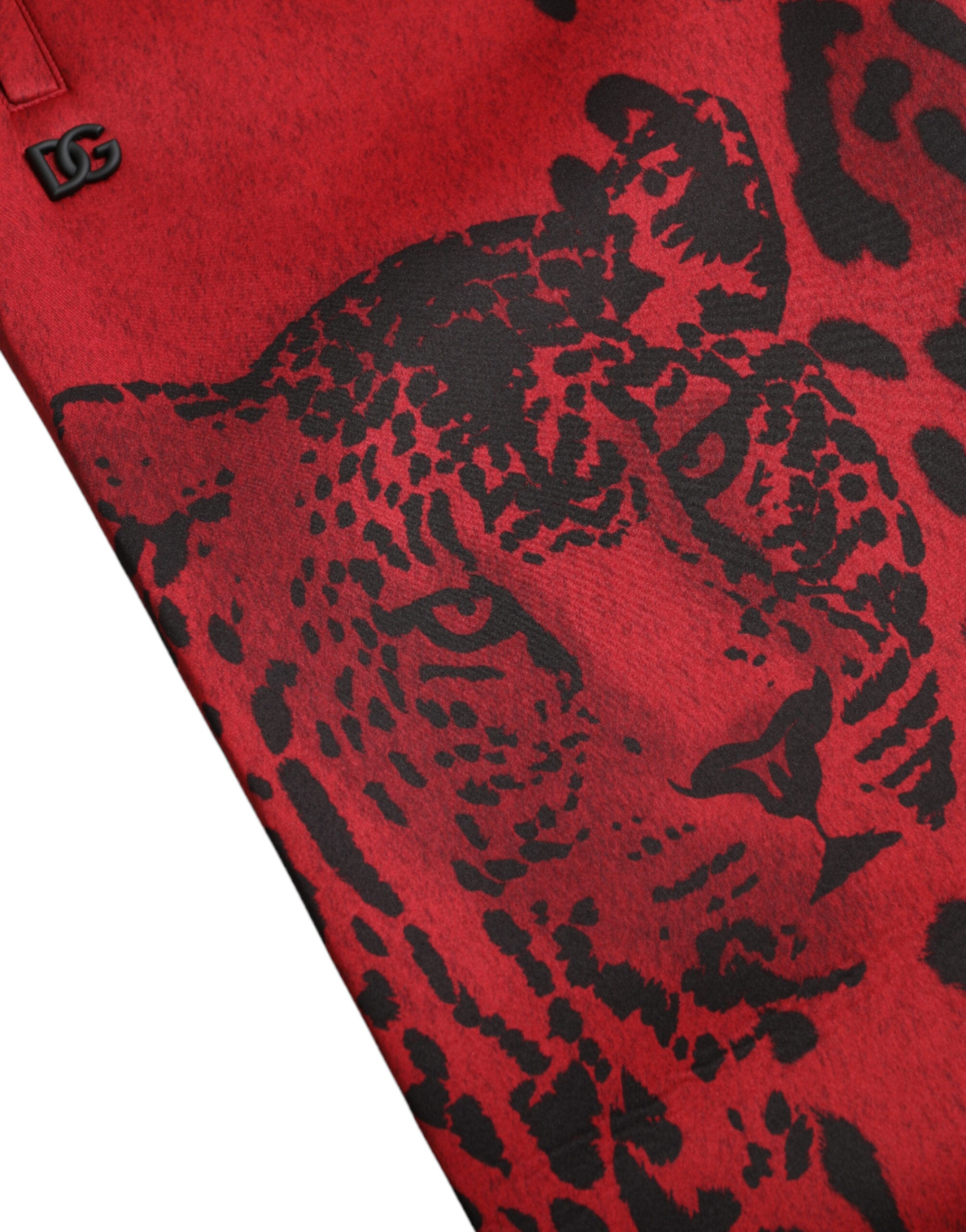 Dolce & Gabbana Red Black Leopard Stretch Jogger Pants -   -  Dolce & Gabbana.