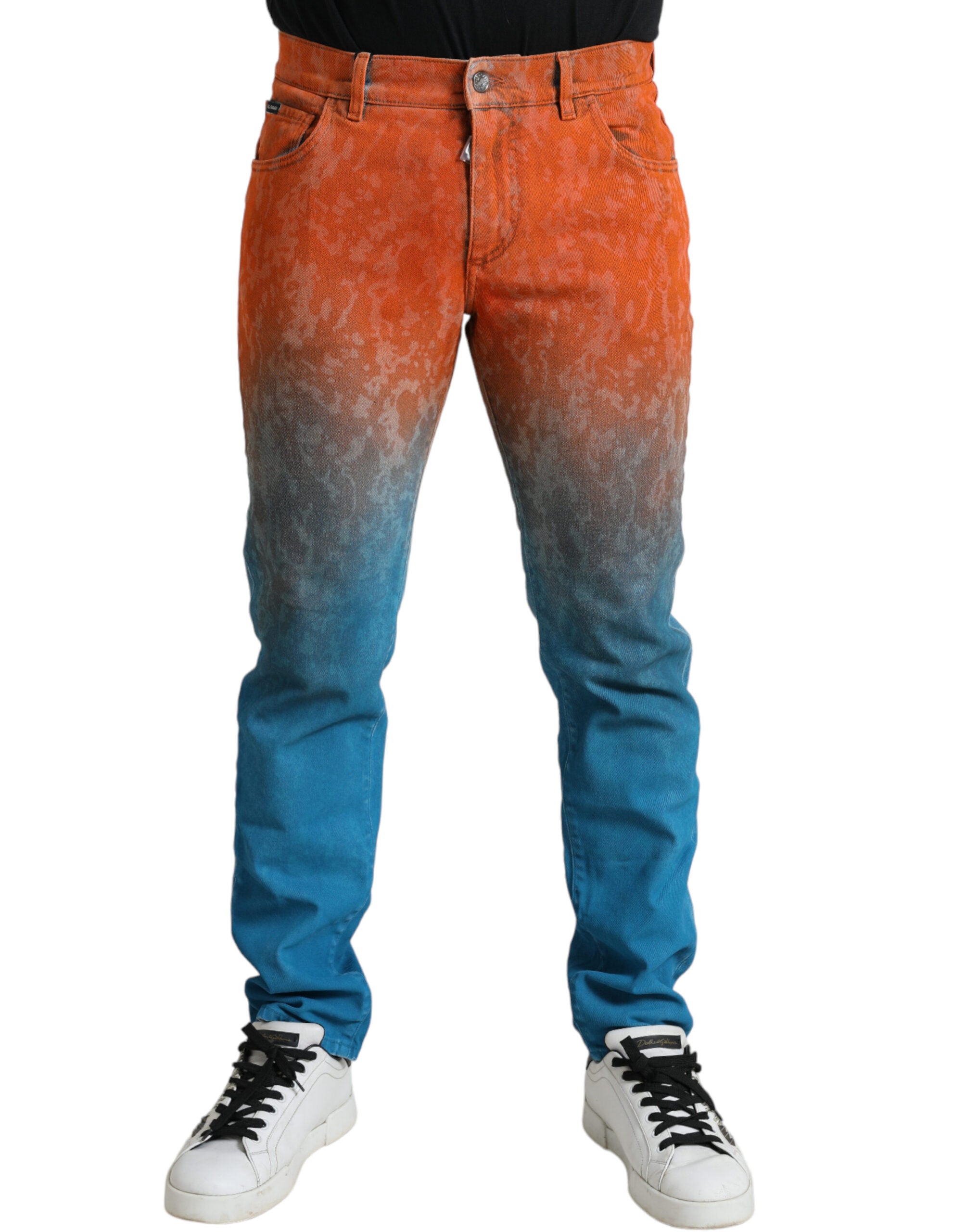 Dolce & Gabbana Multicolor Ombre Cotton Slim Fit Denim Jeans -   -  Dolce & Gabbana.