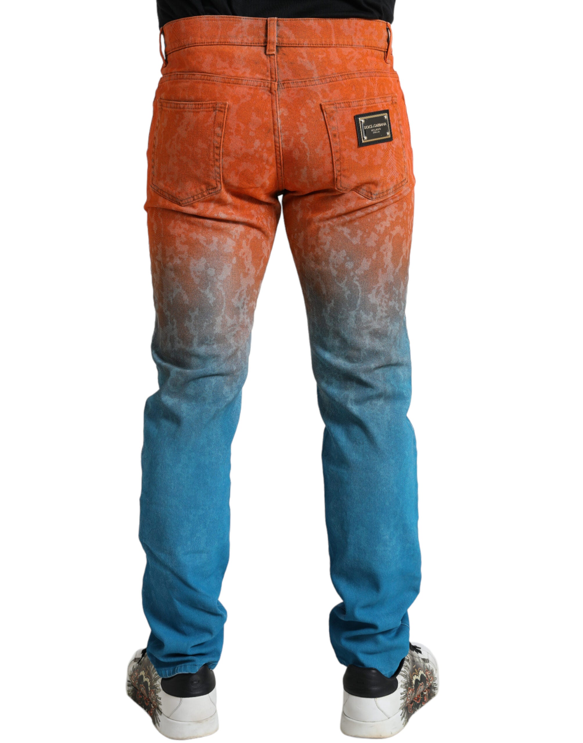Dolce & Gabbana Multicolor Ombre Cotton Slim Fit Denim Jeans -   -  Dolce & Gabbana.
