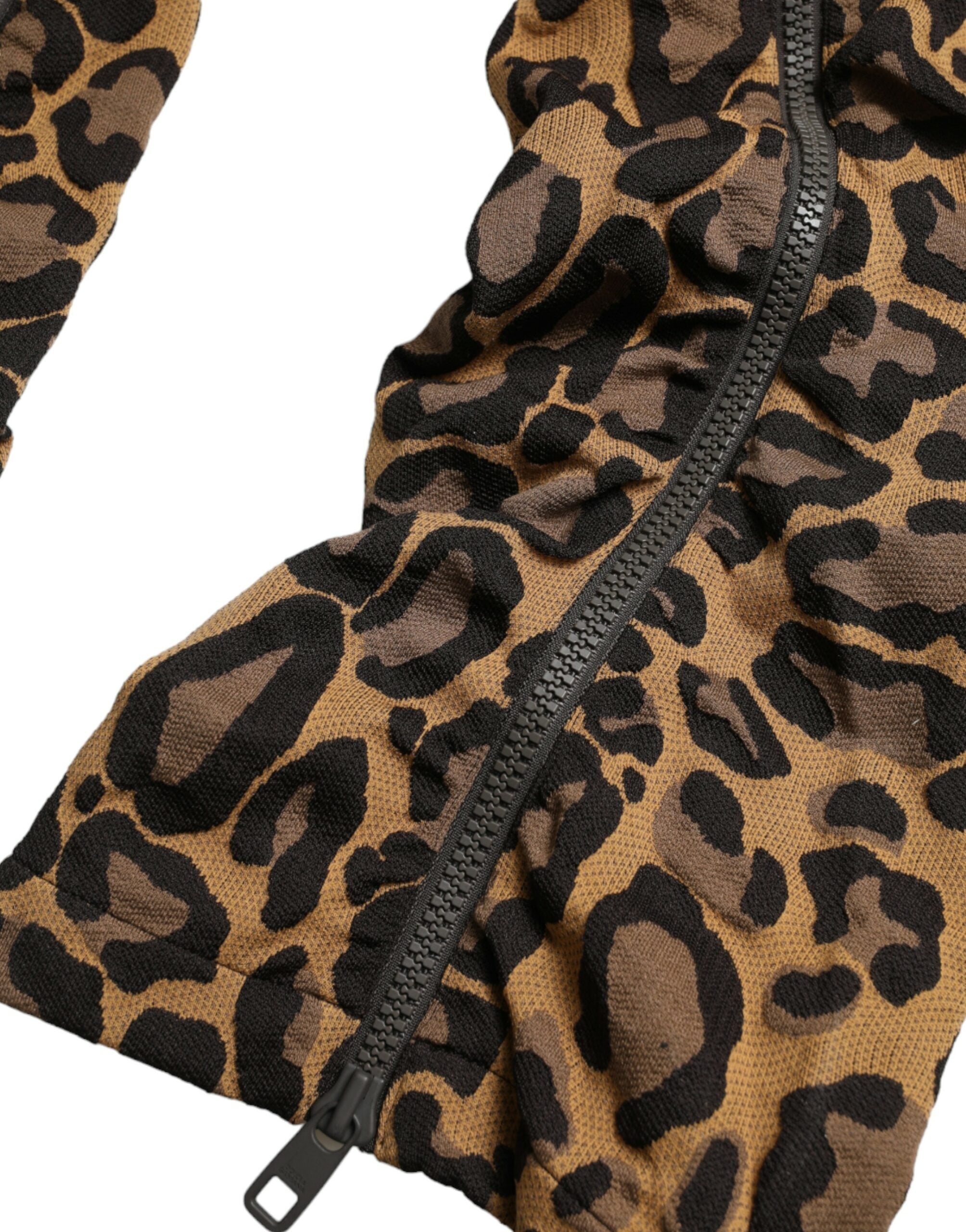 Dolce & Gabbana Brown Leopard Jacquard Jogger Pants -   -  Dolce & Gabbana.
