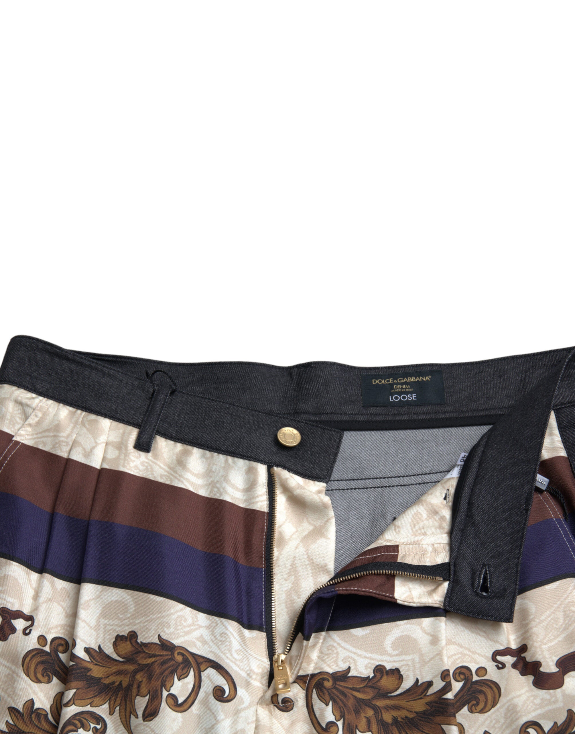 Dolce & Gabbana Multicolor Heraldic Skinny Men Pants -   -  Dolce & Gabbana.