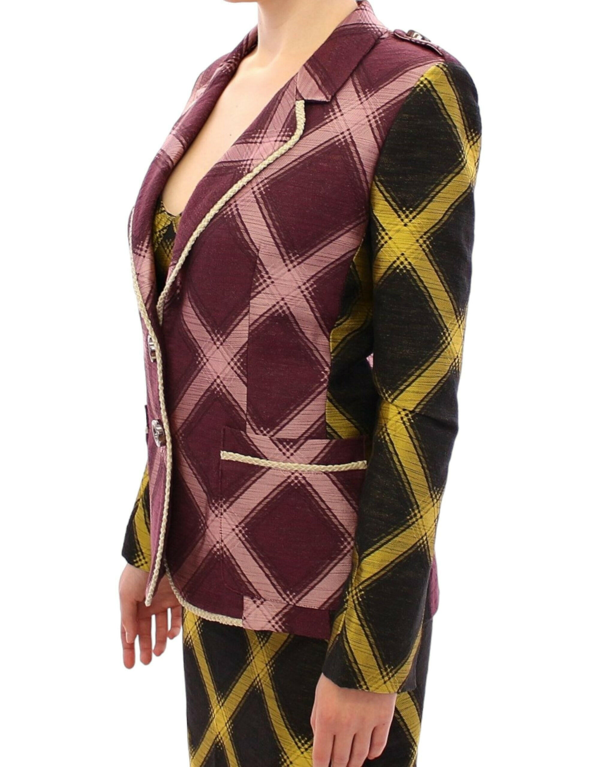House of Holland Purple checkered blazer jacket -   -  House of Holland.