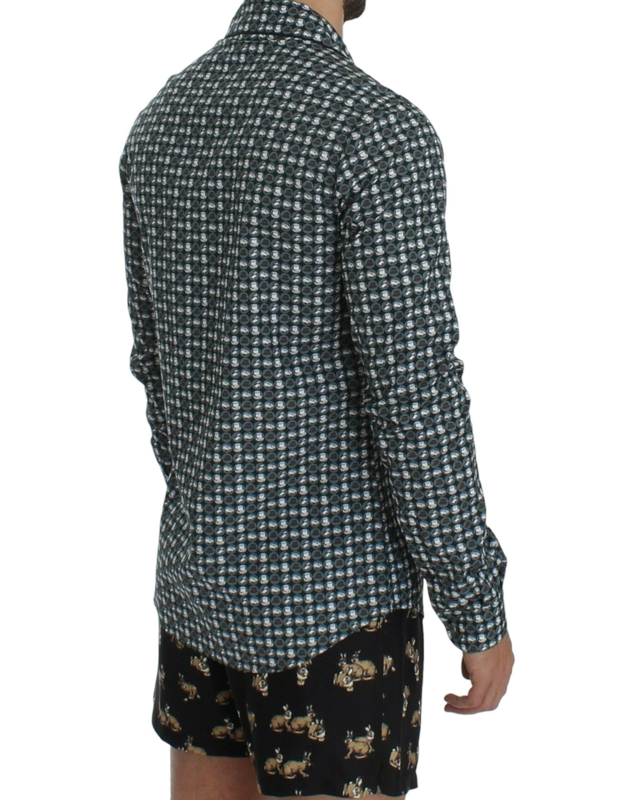 Dolce & Gabbana Green Hat Print Cotton Pajama Shirt Sleepwear -   -  Dolce & Gabbana.