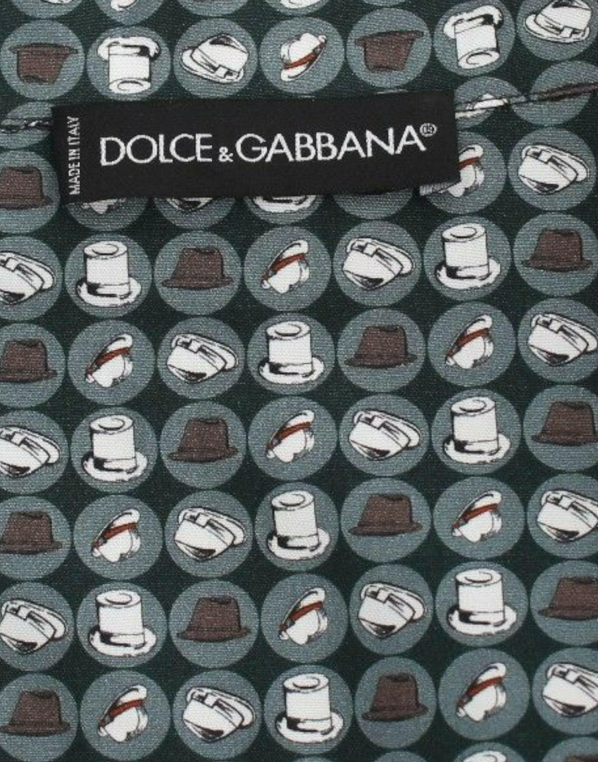 Dolce & Gabbana Green Hat Print Cotton Pajama Shirt Sleepwear -   -  Dolce & Gabbana.