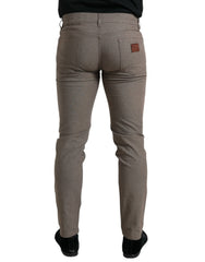 Dolce & Gabbana Brown Cotton Stretch Skinny Men Pants -   -  Dolce & Gabbana.