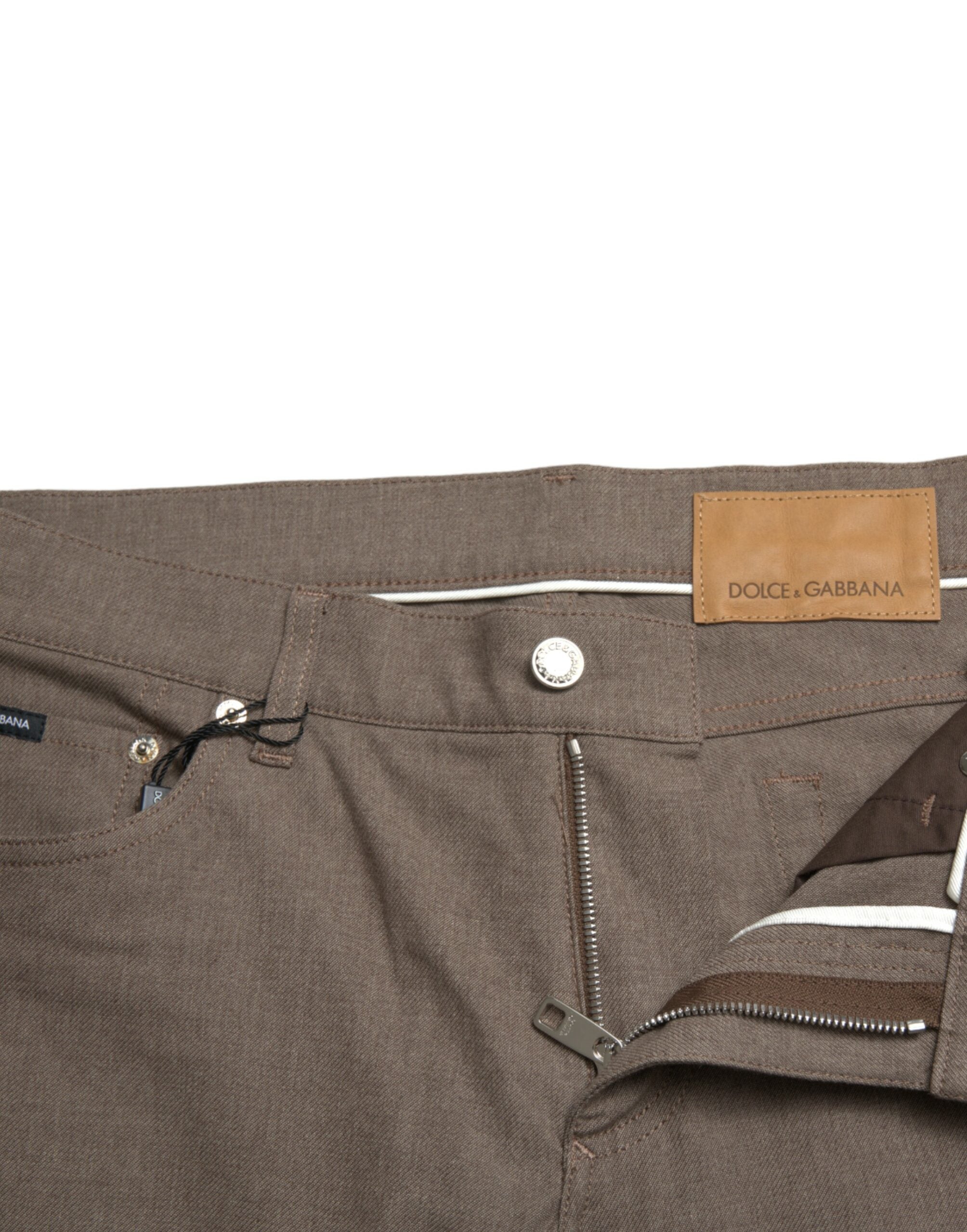 Dolce & Gabbana Brown Cotton Stretch Skinny Men Pants -   -  Dolce & Gabbana.