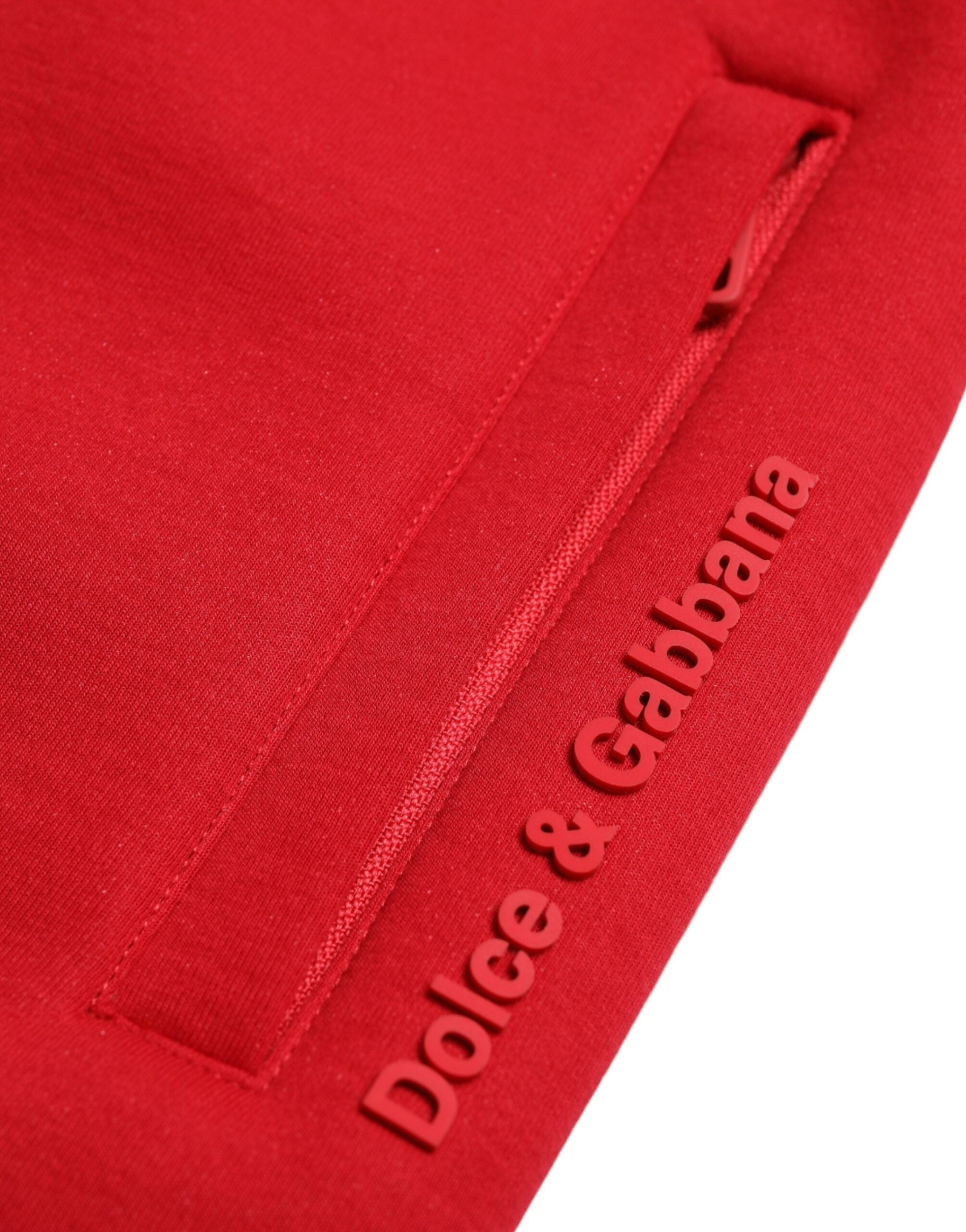Dolce & Gabbana Red Cotton Blend Skinny Jogger Pants -   -  Dolce & Gabbana.