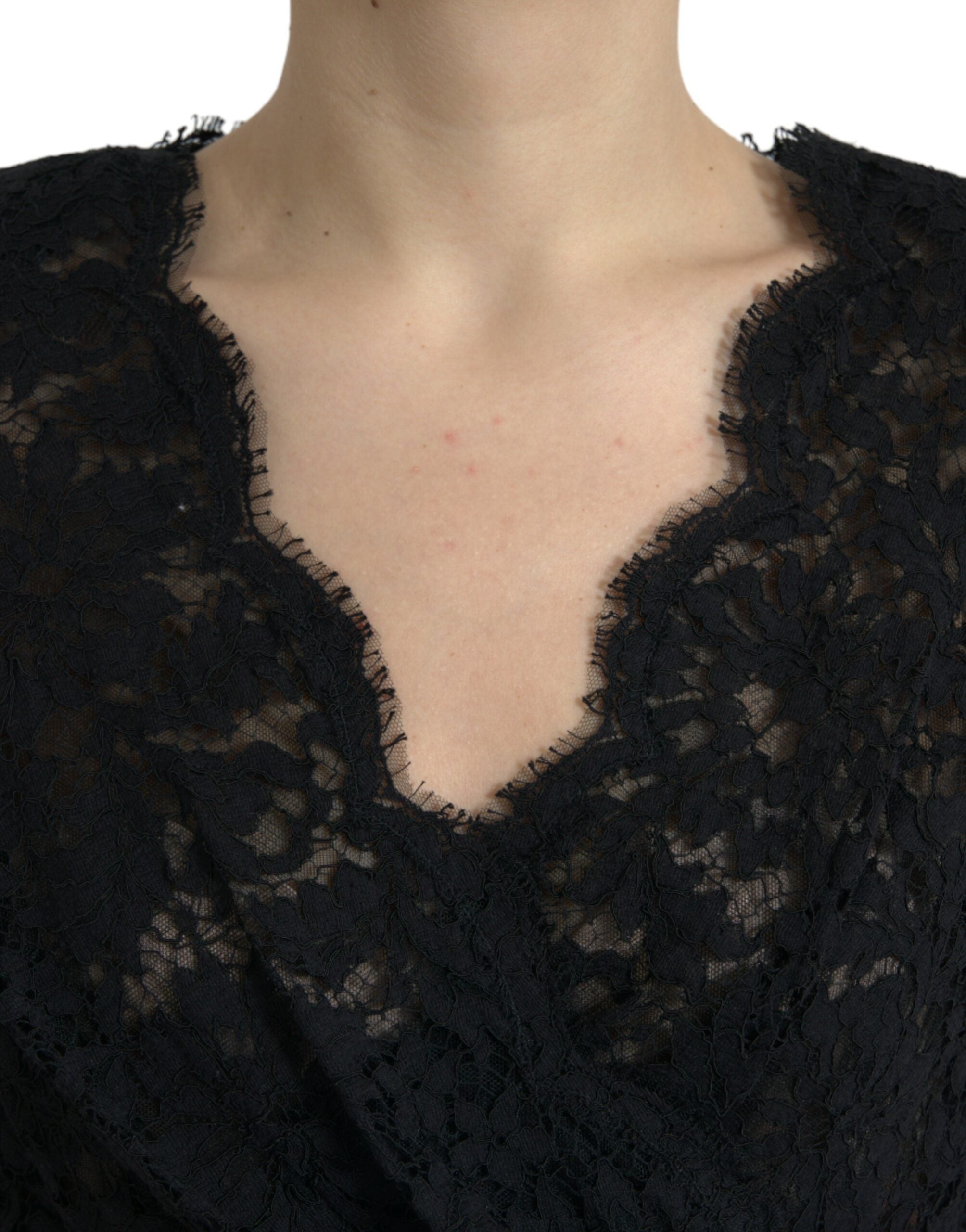 Dolce & Gabbana Black Bodycon Lace Cotton Sheath Mini Dress -   -  Dolce & Gabbana.