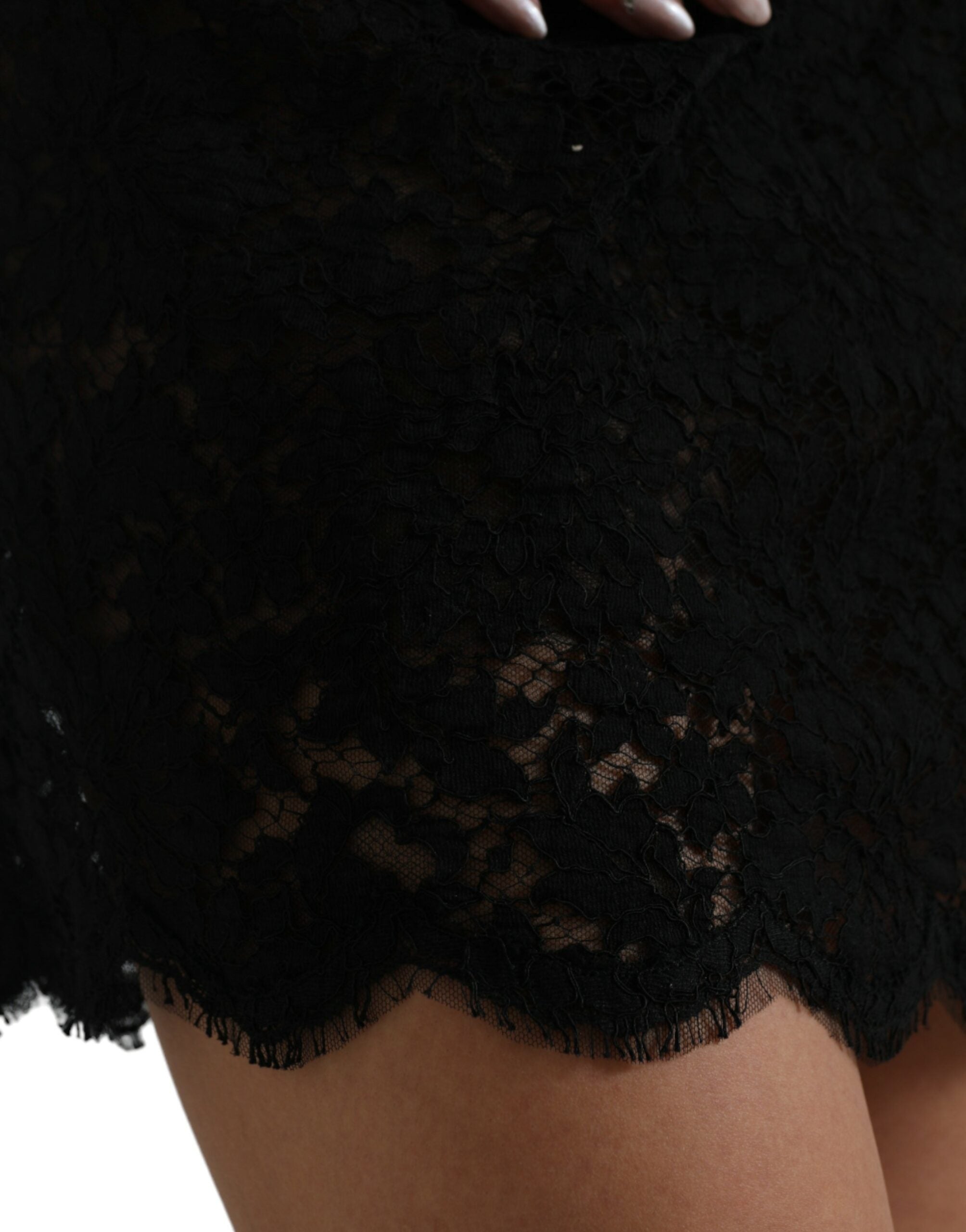 Dolce & Gabbana Black Bodycon Lace Cotton Sheath Mini Dress -   -  Dolce & Gabbana.