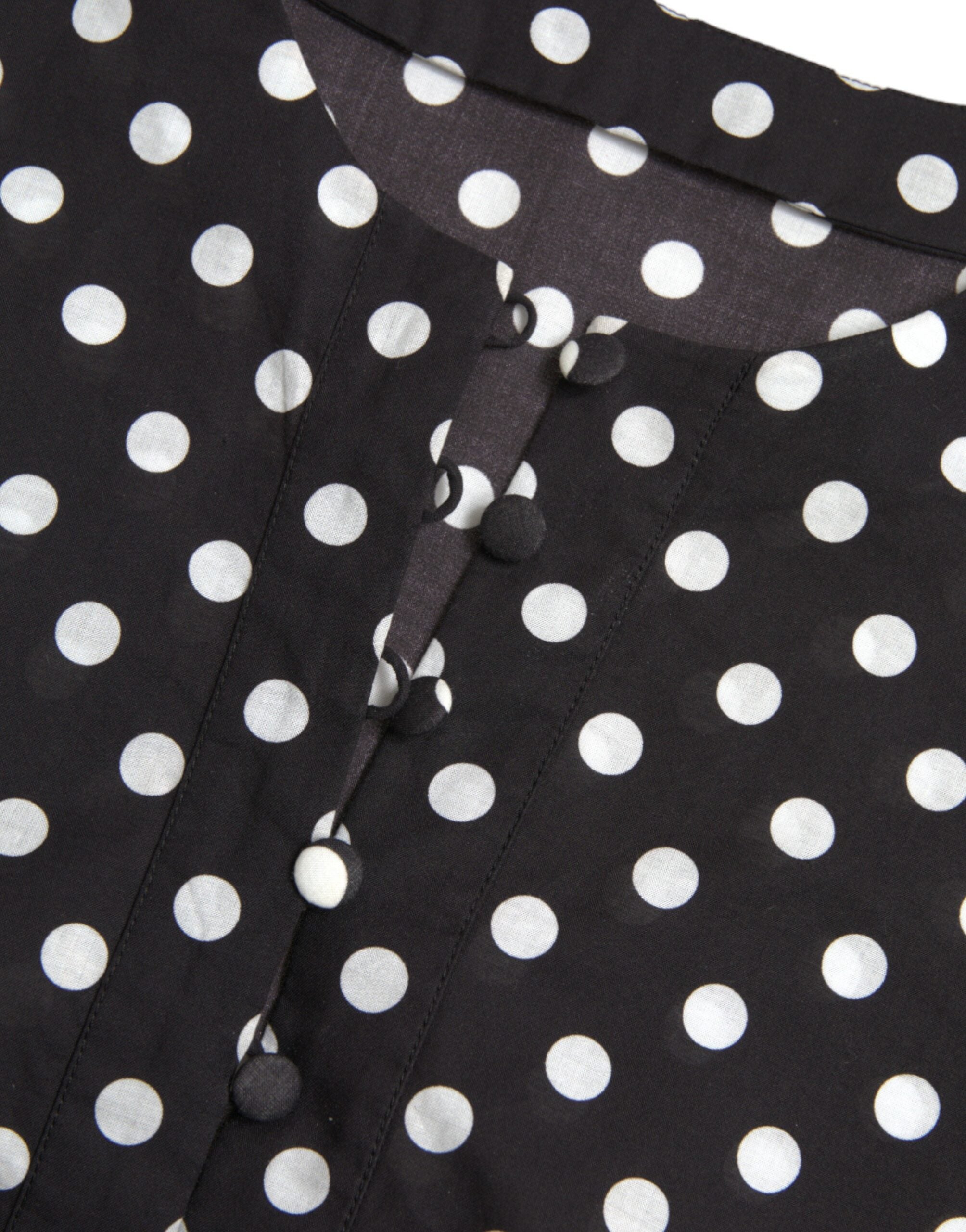Dolce & Gabbana Black White Polka Dot Nylon Shift Mini Dress -   -  Dolce & Gabbana.