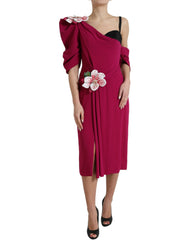 Dolce & Gabbana Purple Flower Embellished One Shoulder Dress -   -  Dolce & Gabbana.