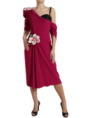Dolce & Gabbana Purple Flower Embellished One Shoulder Dress -   -  Dolce & Gabbana.