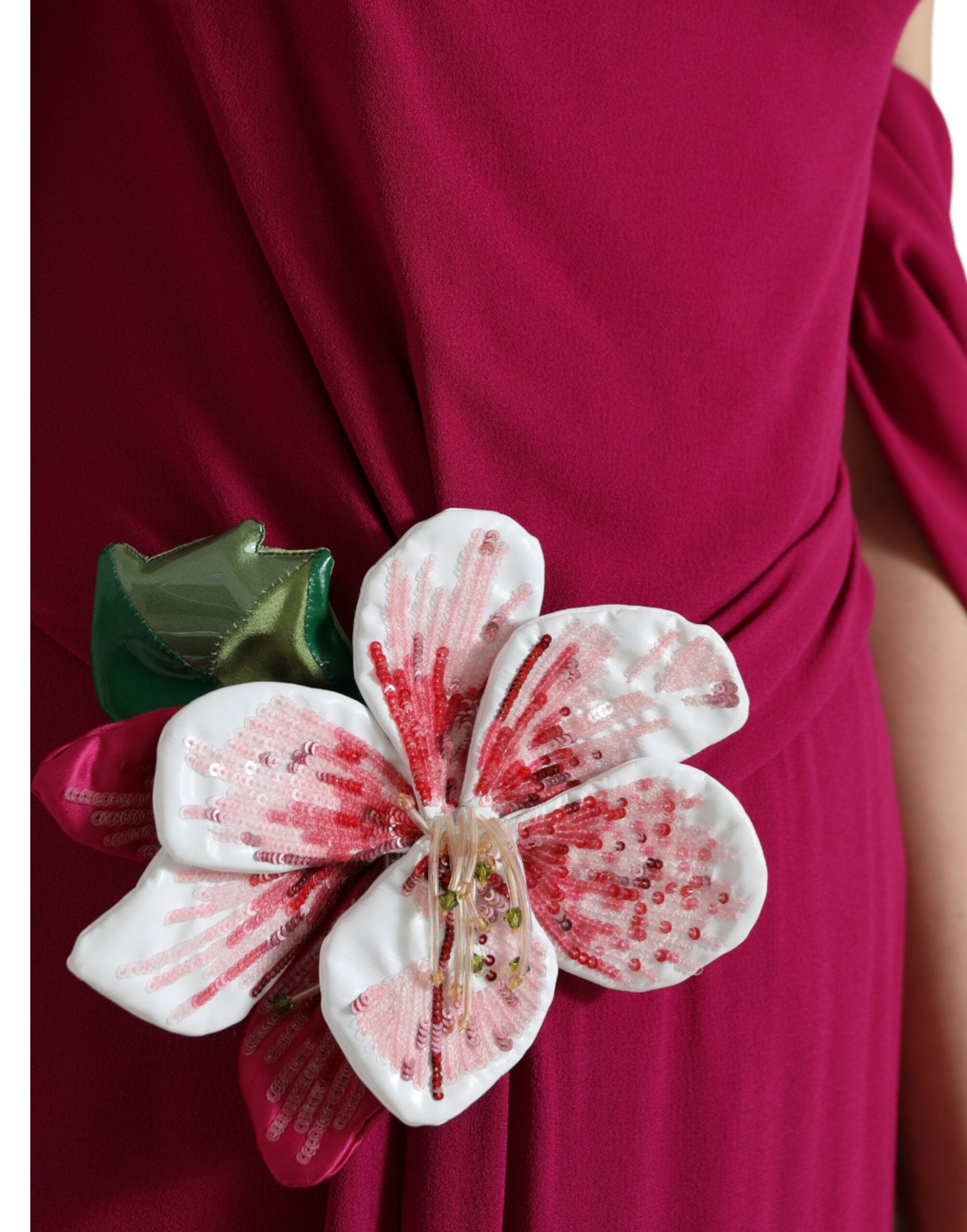 Dolce & Gabbana Purple Flower Embellished One Shoulder Dress -   -  Dolce & Gabbana.