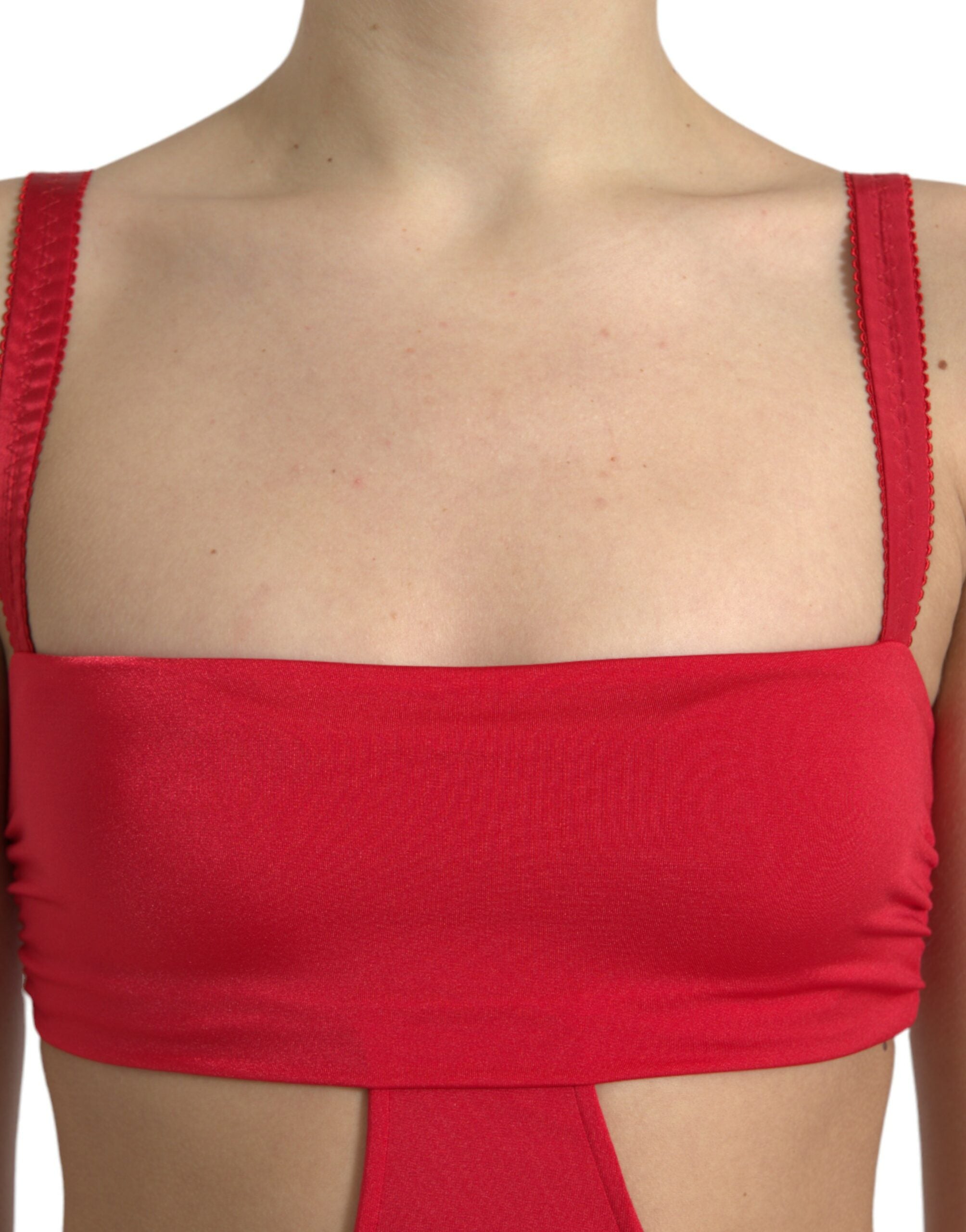 Dolce & Gabbana Red Cutout Nylon Sheath Sleeveless Mini Dress -   -  Dolce & Gabbana.