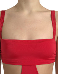 Dolce & Gabbana Red Cutout Nylon Sheath Sleeveless Mini Dress -   -  Dolce & Gabbana.