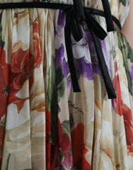 Dolce & Gabbana Beige Floral Sleeveless A-line Mini Dress -   -  Dolce & Gabbana.