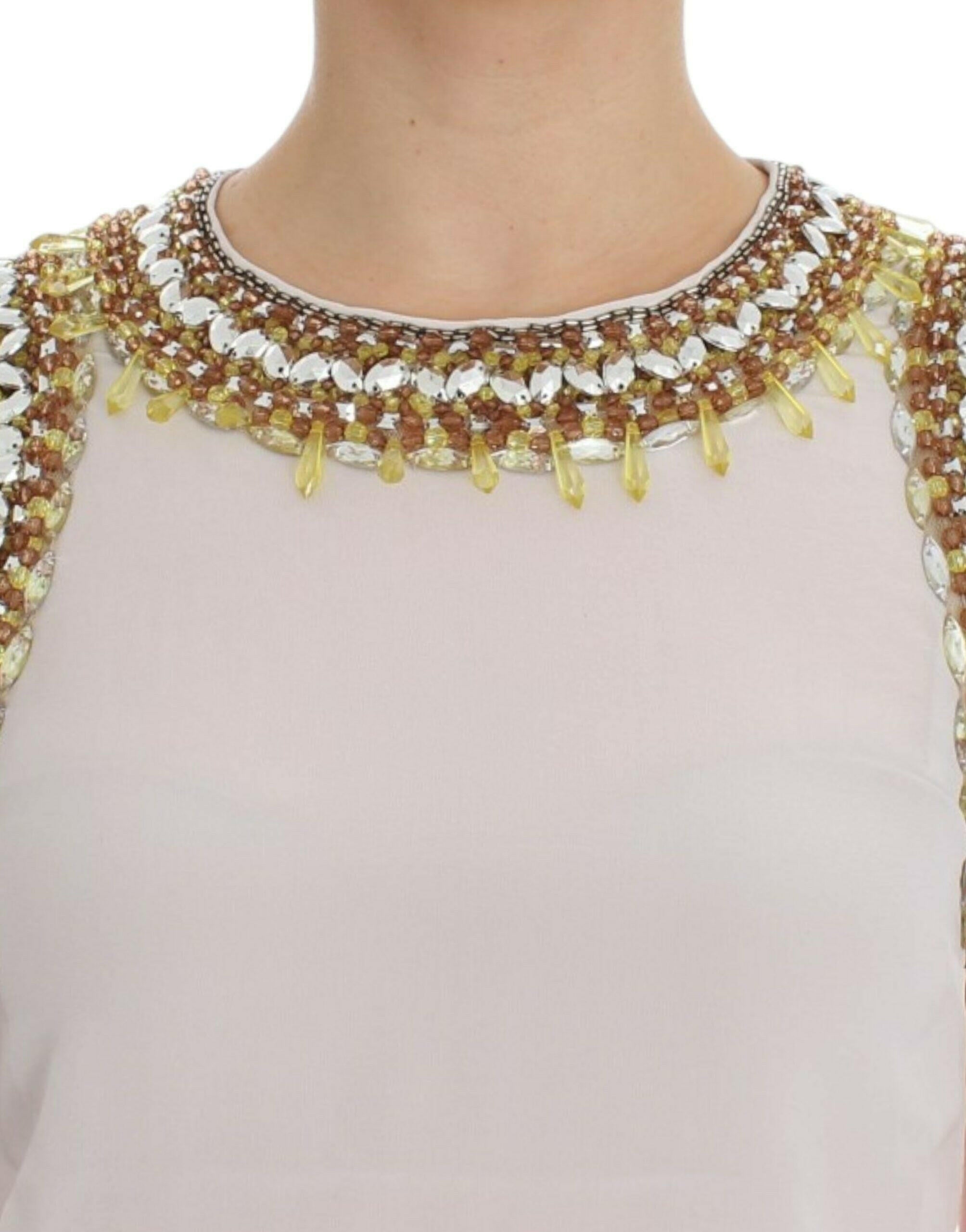 Dolce & Gabbana White crystal embellished tank top -   -  Dolce & Gabbana.