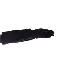 Dolce & Gabbana Black Lace Wool Lambskin Fur Elbow Gloves -   -  Dolce & Gabbana.