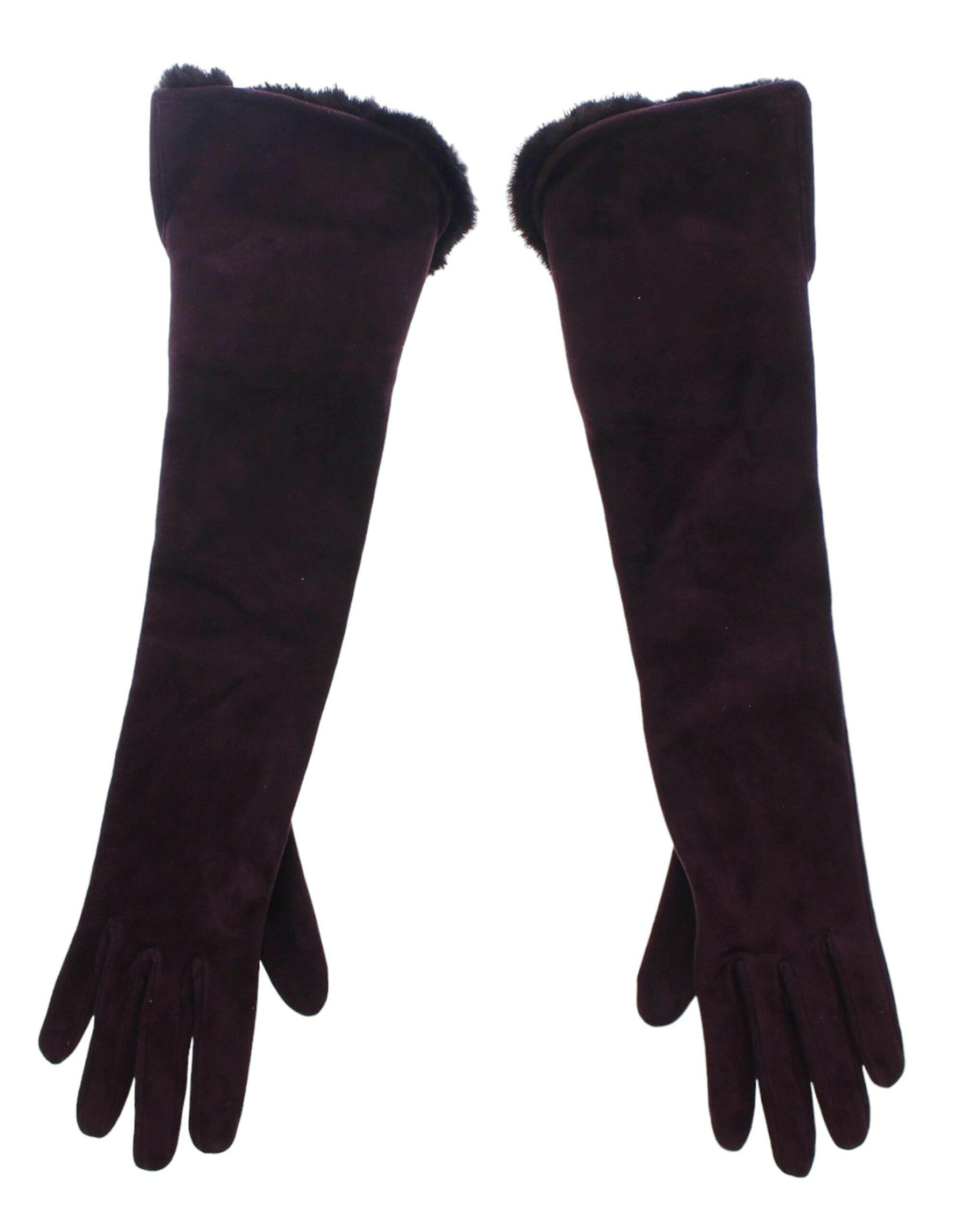 Dolce & Gabbana Purple Mink Fur Goatskin Suede Leather Gloves -   -  Dolce & Gabbana.